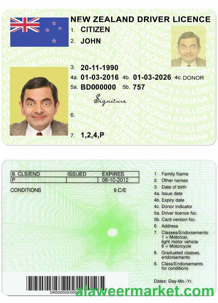 NEW ZEALAND green driving license (fully qualified)